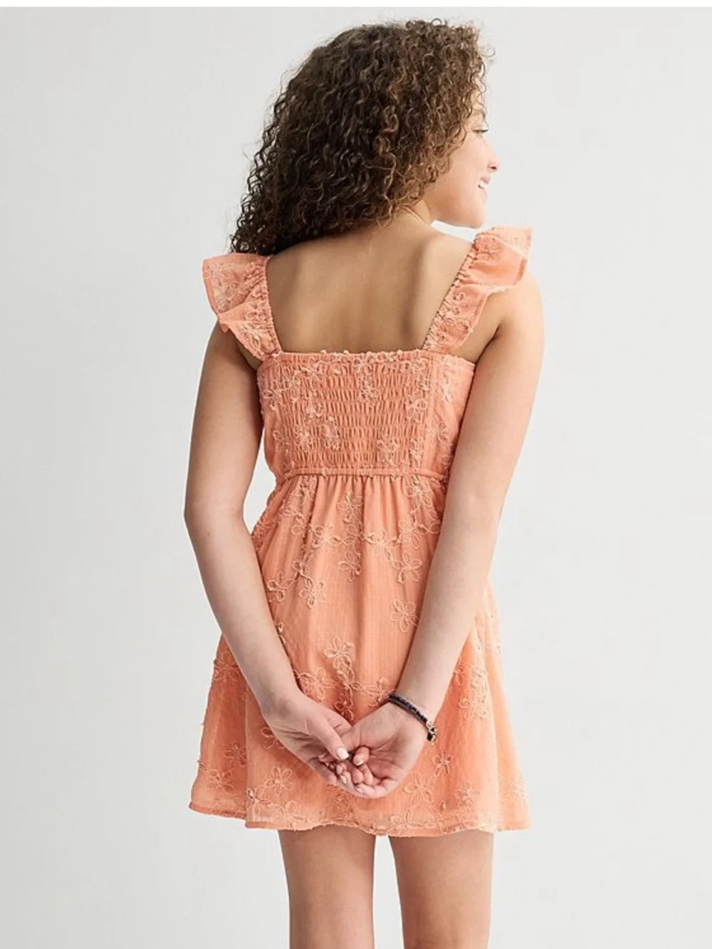 Girls size Large Sea + Skye NWT beautiful embroidered Melon colored Tank dress